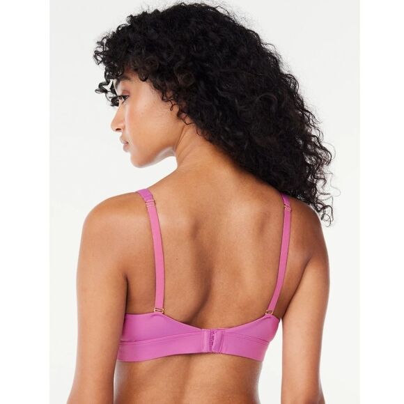 Joyspun Women's Unlined Soft Brushed Plunge Bralette, Size Large - Picture 5 of 12